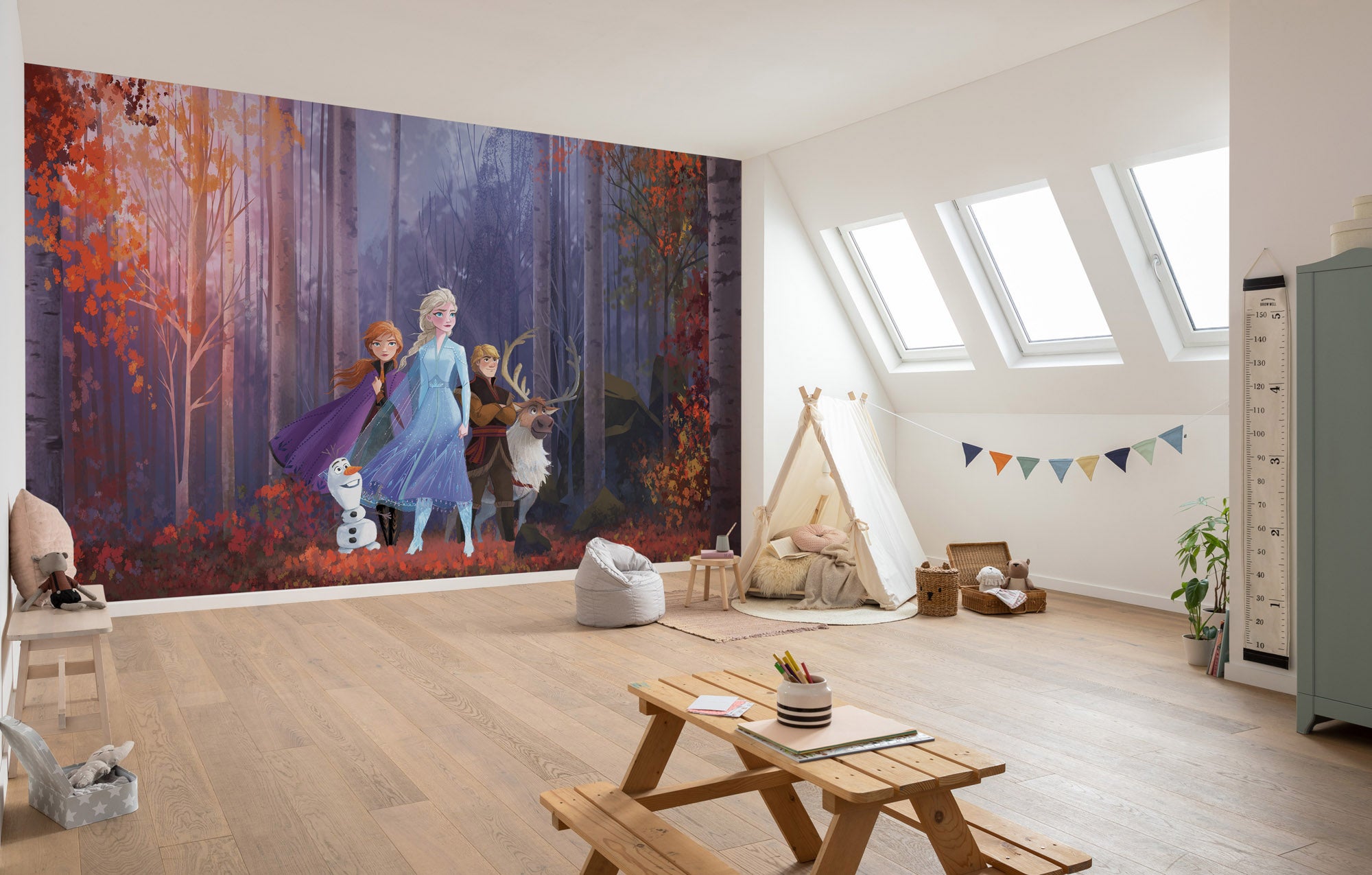 Papel pintado no tejido panorámico de komar - disney frozen autumn glade - talla: 400 x 280 cm