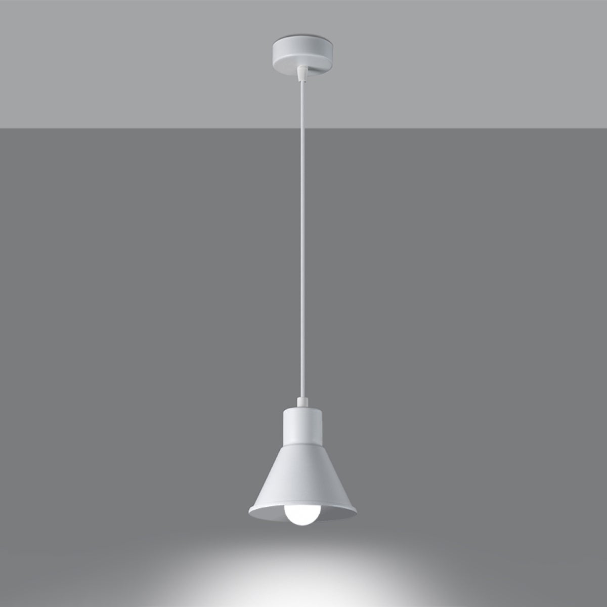 Lampa wisząca FALDURA 1 biała [E27] LED 3000K - 14x14x120cm Sollux