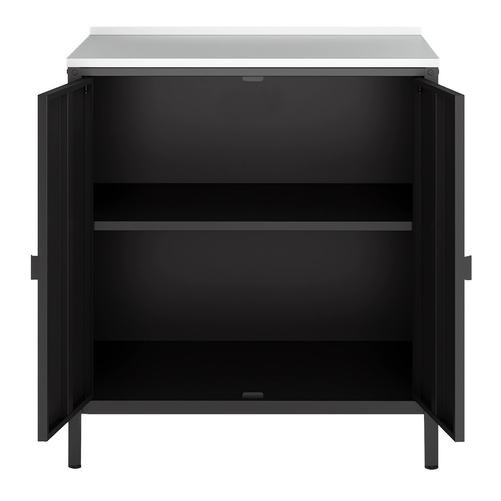 Armoire de jardin Bolognano acier laqué 92 x 80 x 50 cm noir mat casa.pro - 4