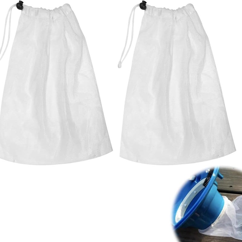 Worki do czyszczenia basenu (2 sztuki), drobna siatka ze ściągaczem