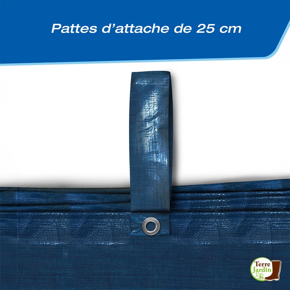 Bâche Hivernage Piscine Rectangulaire 10,5 x 5,5 m - 140g/m² - Anti-UV - 10 x 5 - Bleu - 3