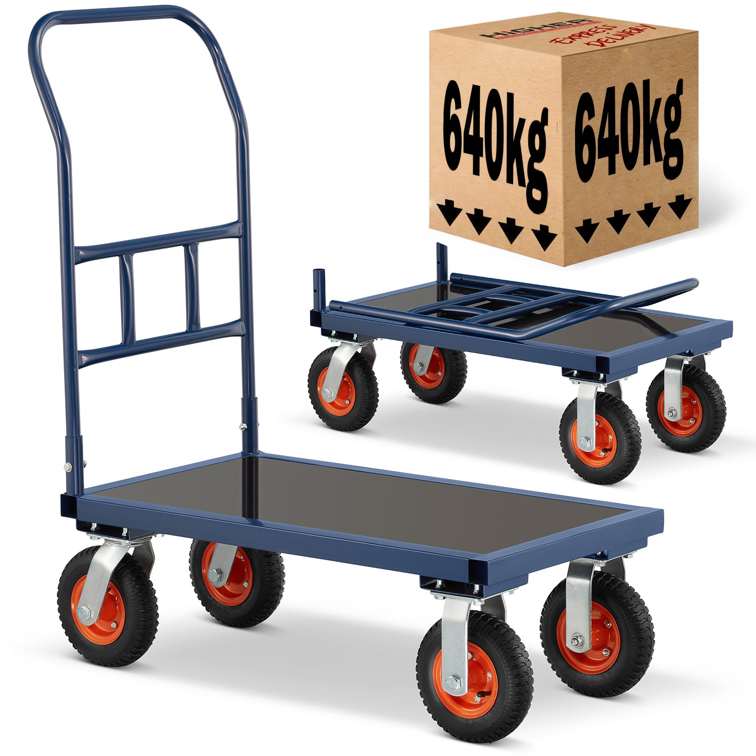 Wózek platformowy transportowy magazynowy Cargo Master 640 kg HIGHER