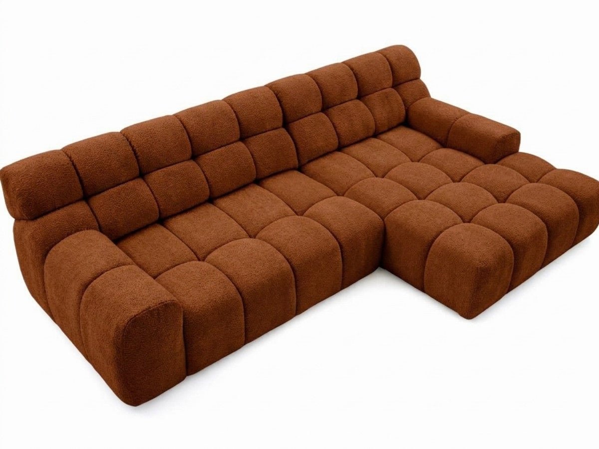 Canapé d'angle convertible avance-recule électrique ANDRE tissu texturé ...