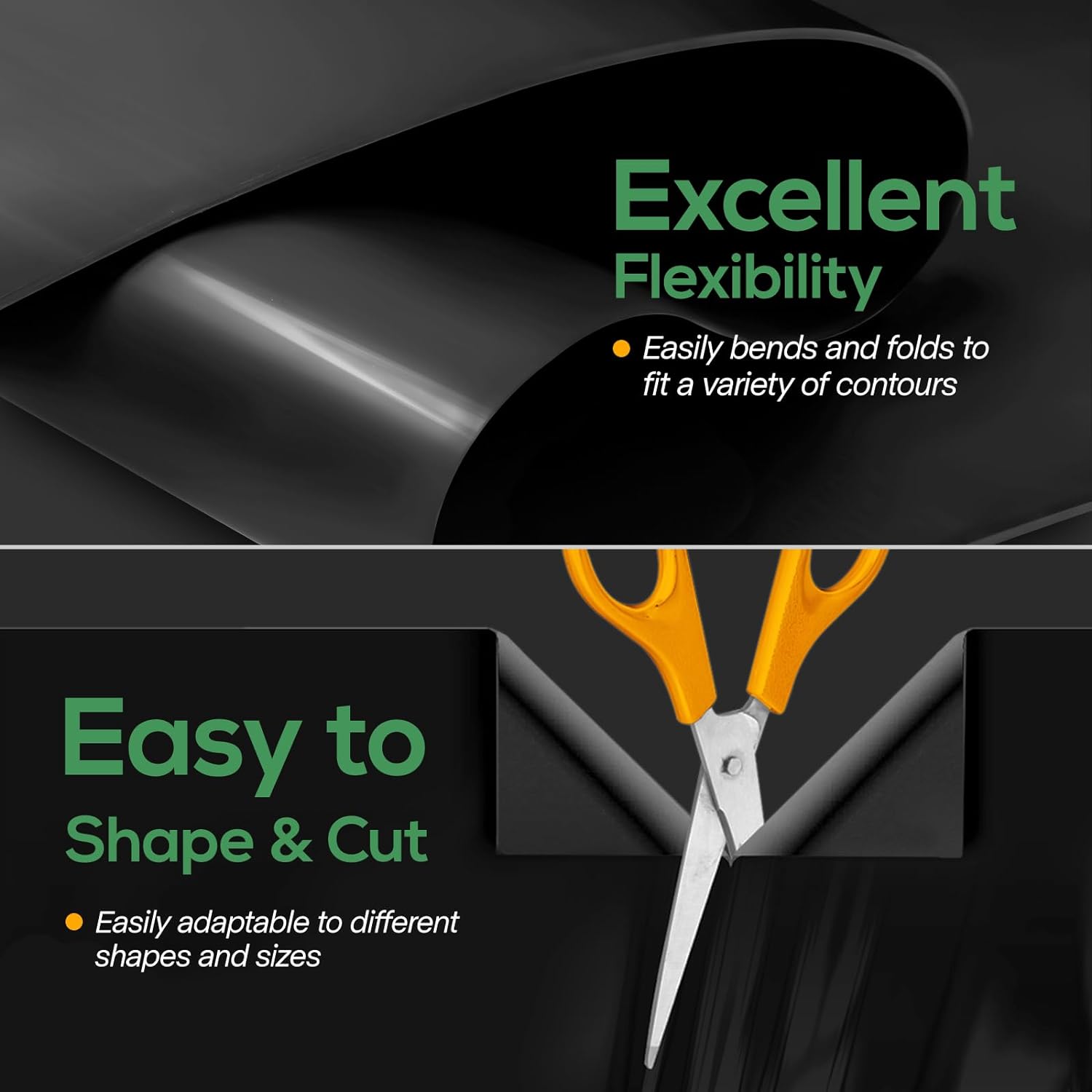 Revêtement d'étang, revêtement d'étang à poissons de 1 * 1 mètre, facile à couper, adapté aux étangs et aux fontaines de jardin (noir) - 4