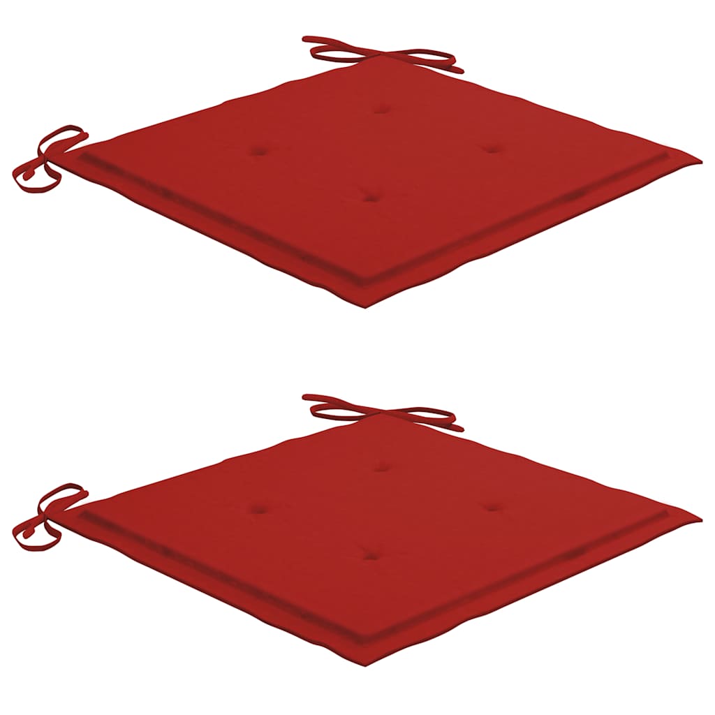 Fauteuil de jardin avec coussin en bambou Rouge - 7