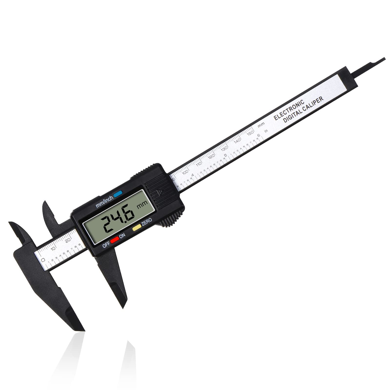 REEXBON Pied à Coulisse Numérique 150 Mm - Acier Inox Précision 0.01 Mm, Grand Écran LCD, Mesure Externe/Interne/Profondeur/Pas