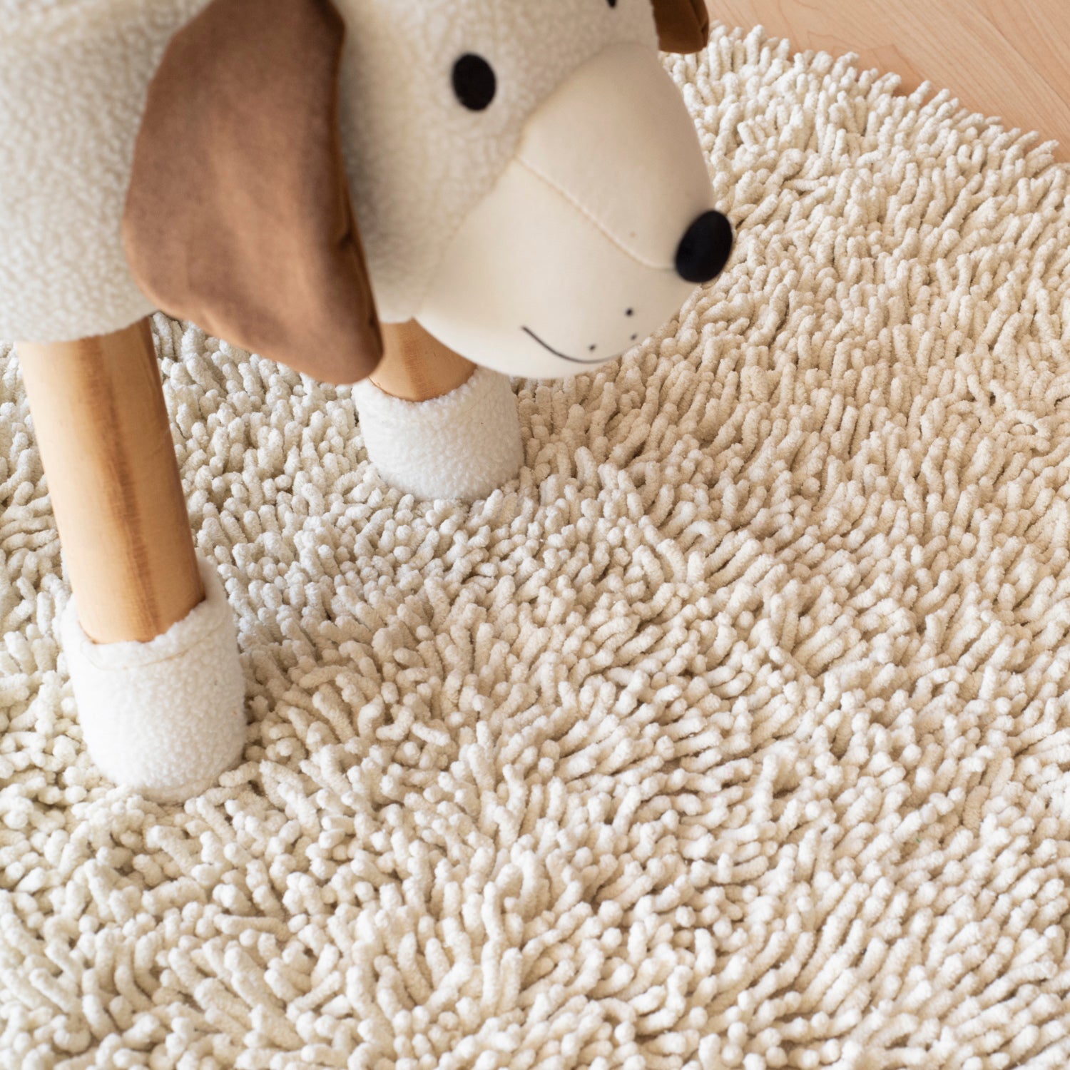 Tapis enfant rond coton Spring Ivory Ø140 cm | Tapis artisanal beige - 2