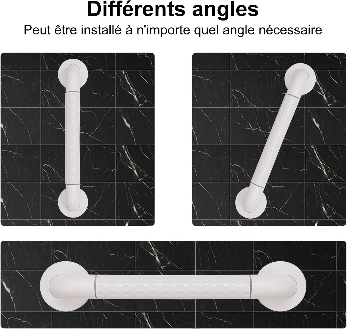 Barre d'appui de douche en acier inoxydable pour personnes âgées, barre d'appui antidérapante pour salle de bain, 60 cm - 5
