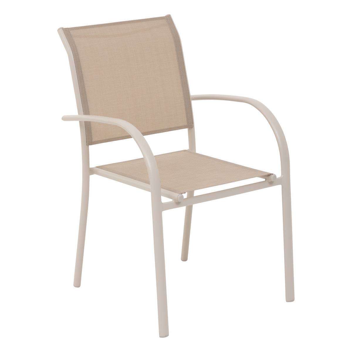 Fauteuil de jardin empilable PIAZZA alumium époxy argile - Hespéride - 2