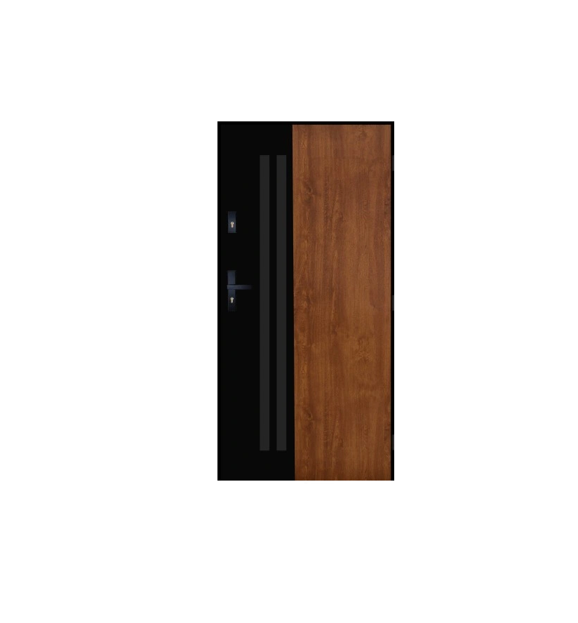 Drzwi zewnętrzne ALPINE-PASSIVE 02 Lewe/90 Golden Oak/Anthracyt/Orzech Włoski