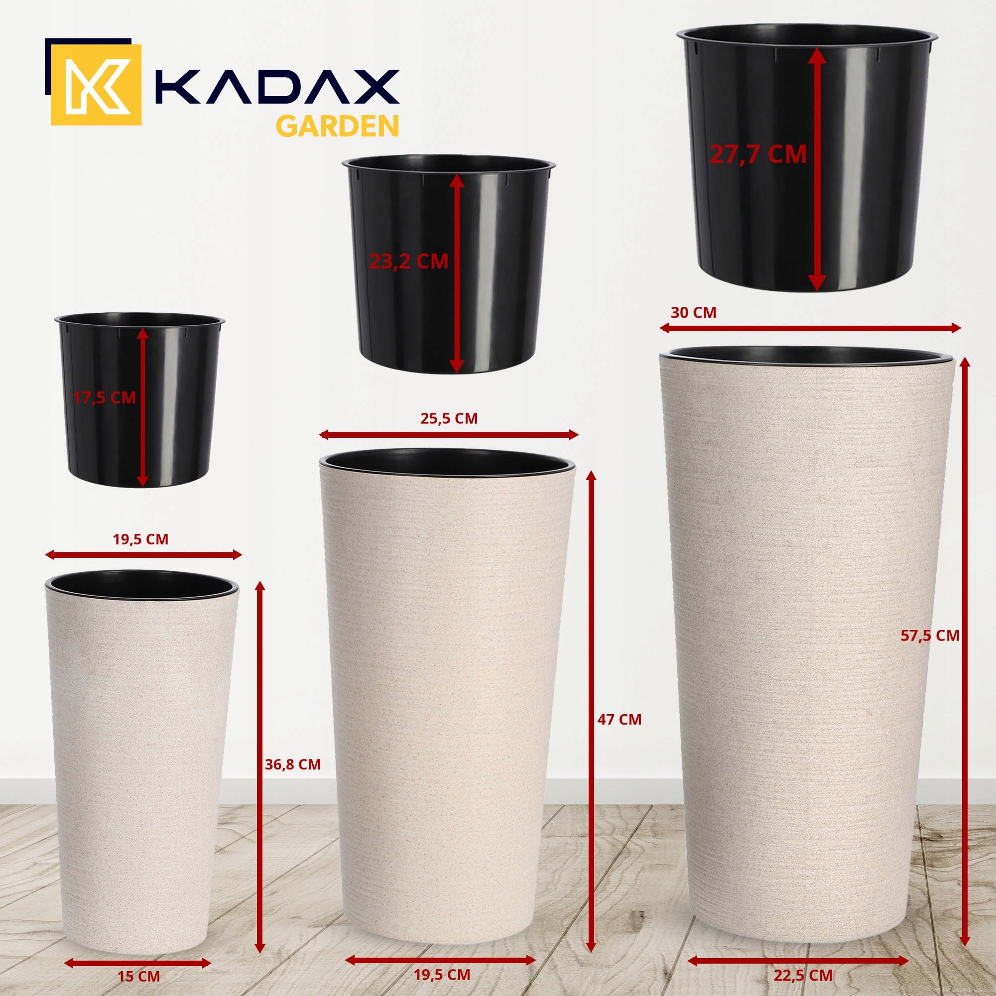 Vaso per piante PARIKIA 28 cm Bianco sporco