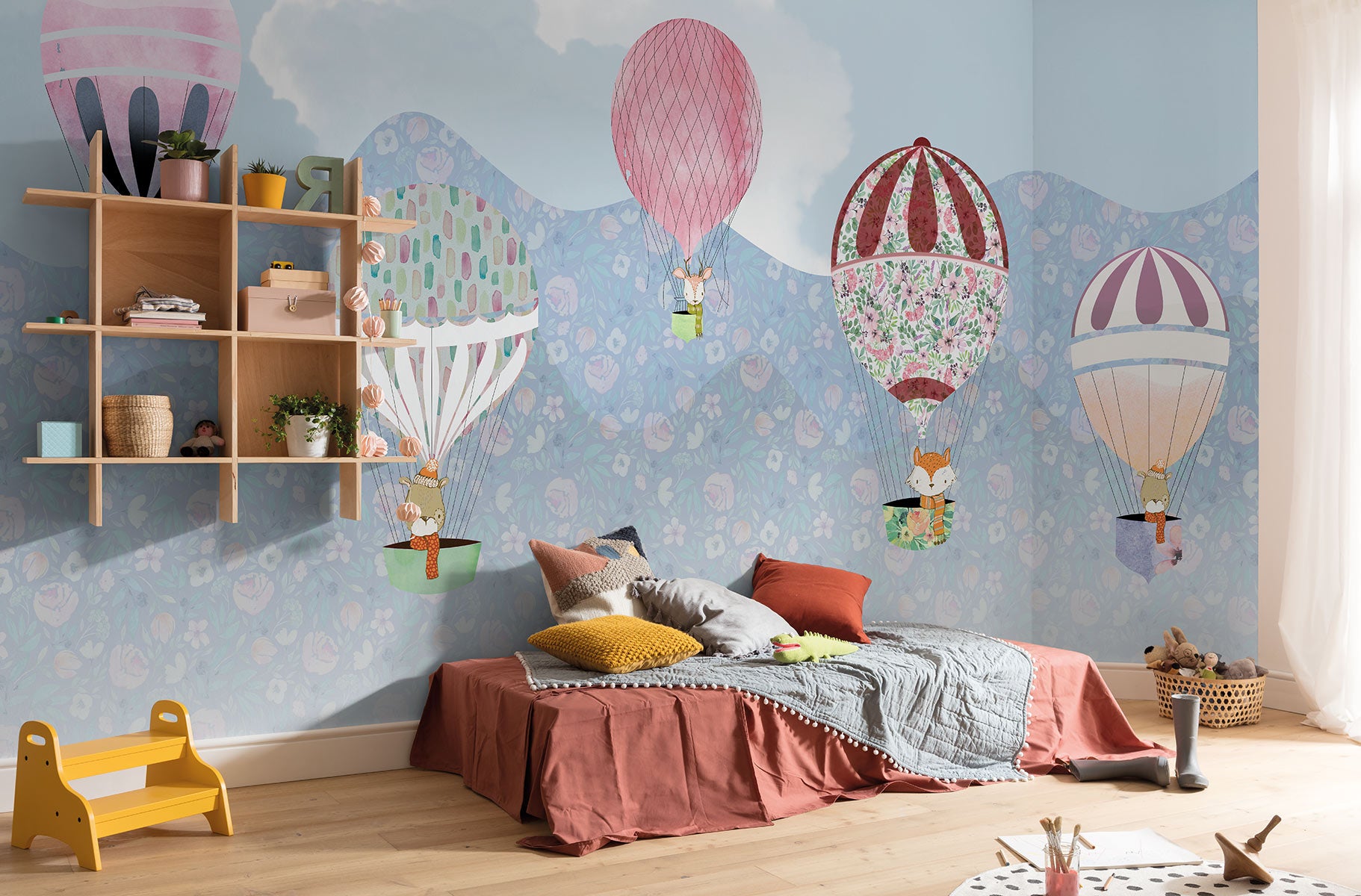 Fototapeta balon powietrzny wielokolorowym - 500 x 250 cm - SANDERS &amp; SANDERS