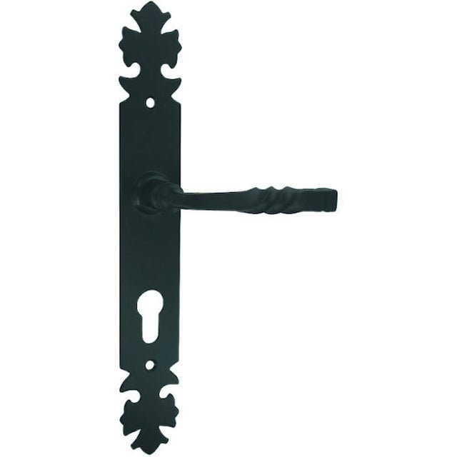 Ensemble rustique sur plaque finition fer noir Bourgogne clé L