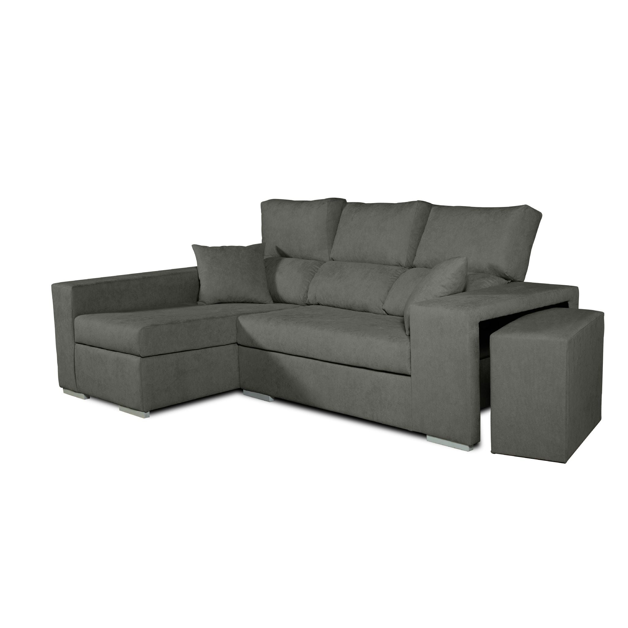 Sofa esquinero chaiselongue frigg izquierda 230x145 cm tejido con sistema acualine negro tanuk