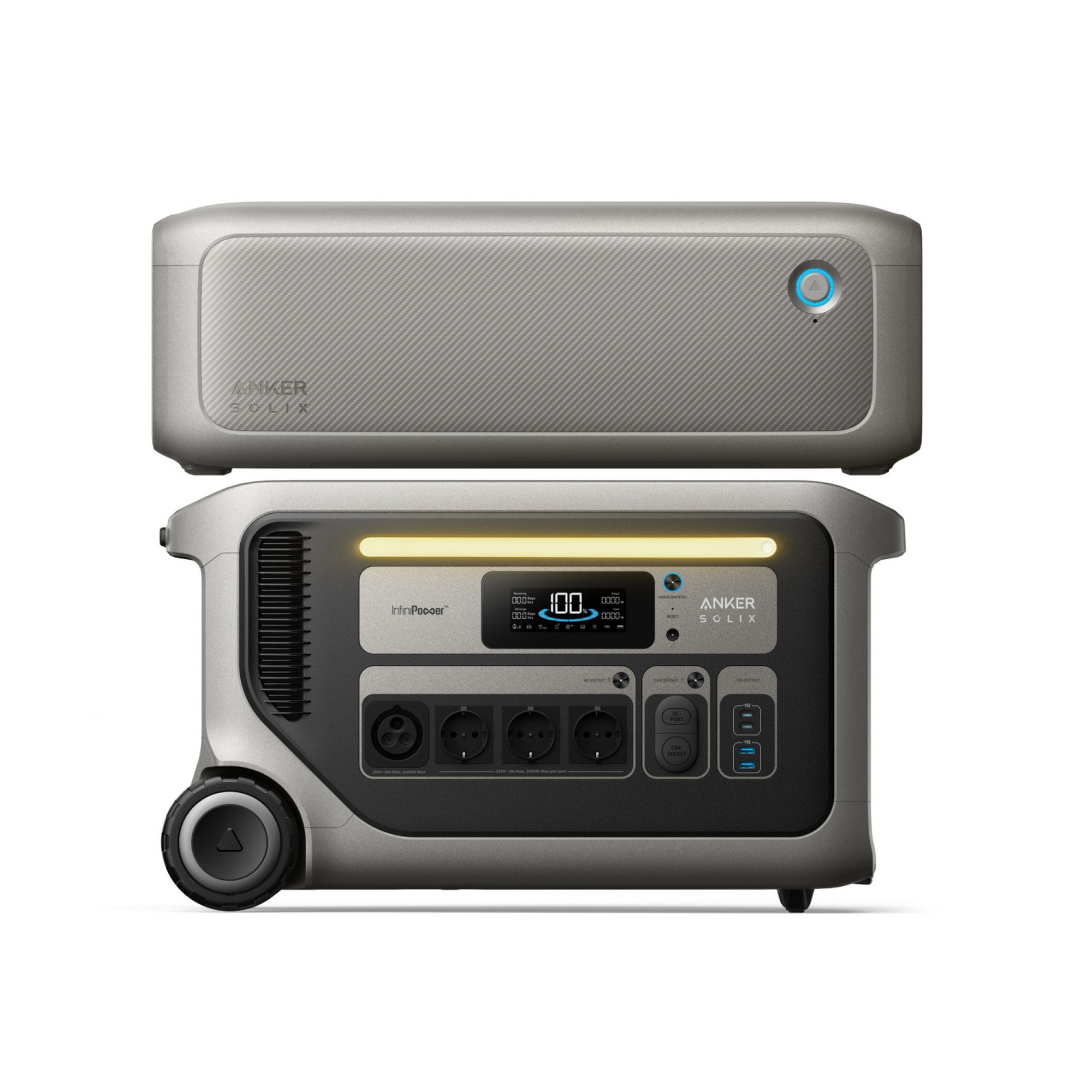 Zestaw Anker SOLIX F3000 z dodatkowym akumulatorem BP3000 – Akumulator 6144Wh, 4x2400W