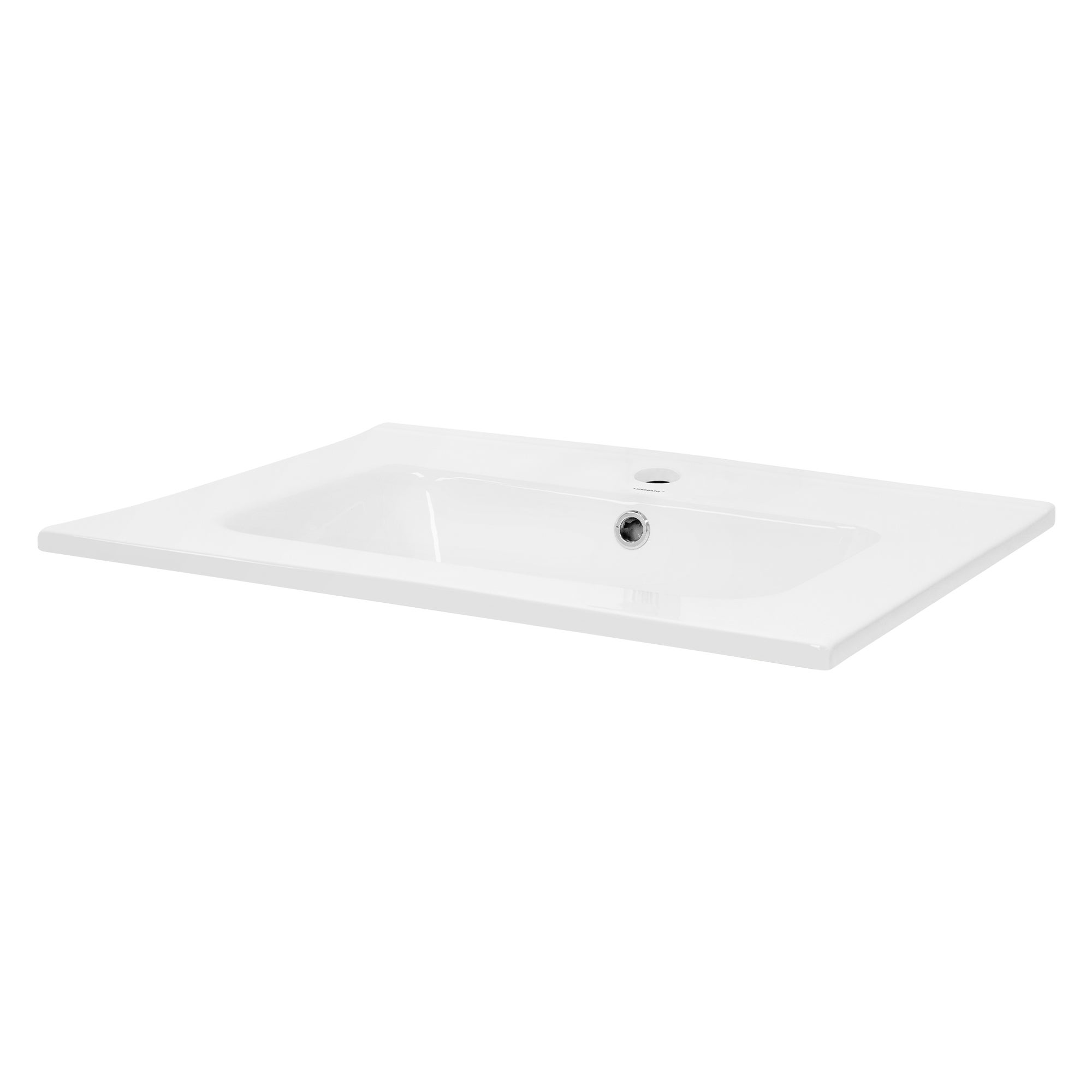 Lavoar de baie LuxeBath, 61x46x16,5 cm, din ceramica, cuva dreptunghiulara, cu orificiu pentru baterie, chiuvetă moderna incorporabila in blat, alb