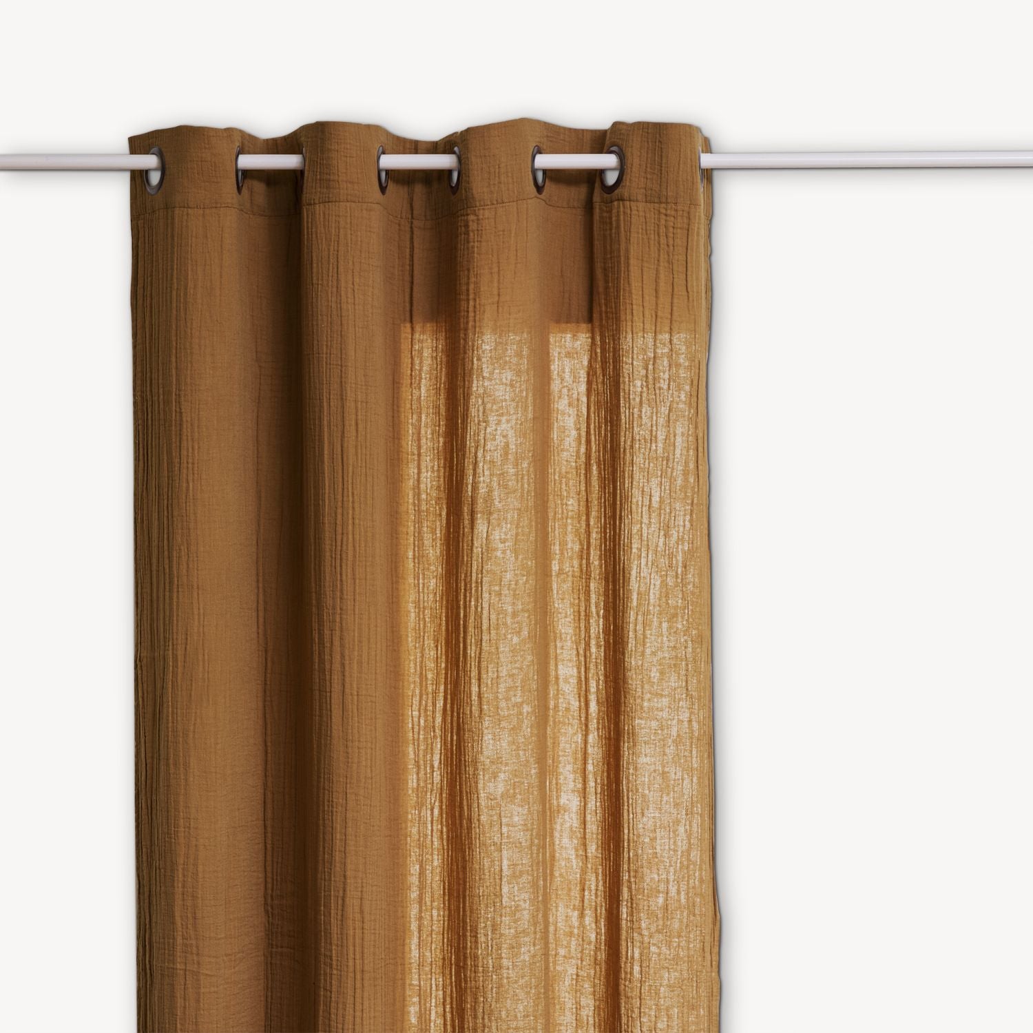 Rideau en gaze de coton JAMANA - 130 x 260 cm - Cannelle | Leroy Merlin