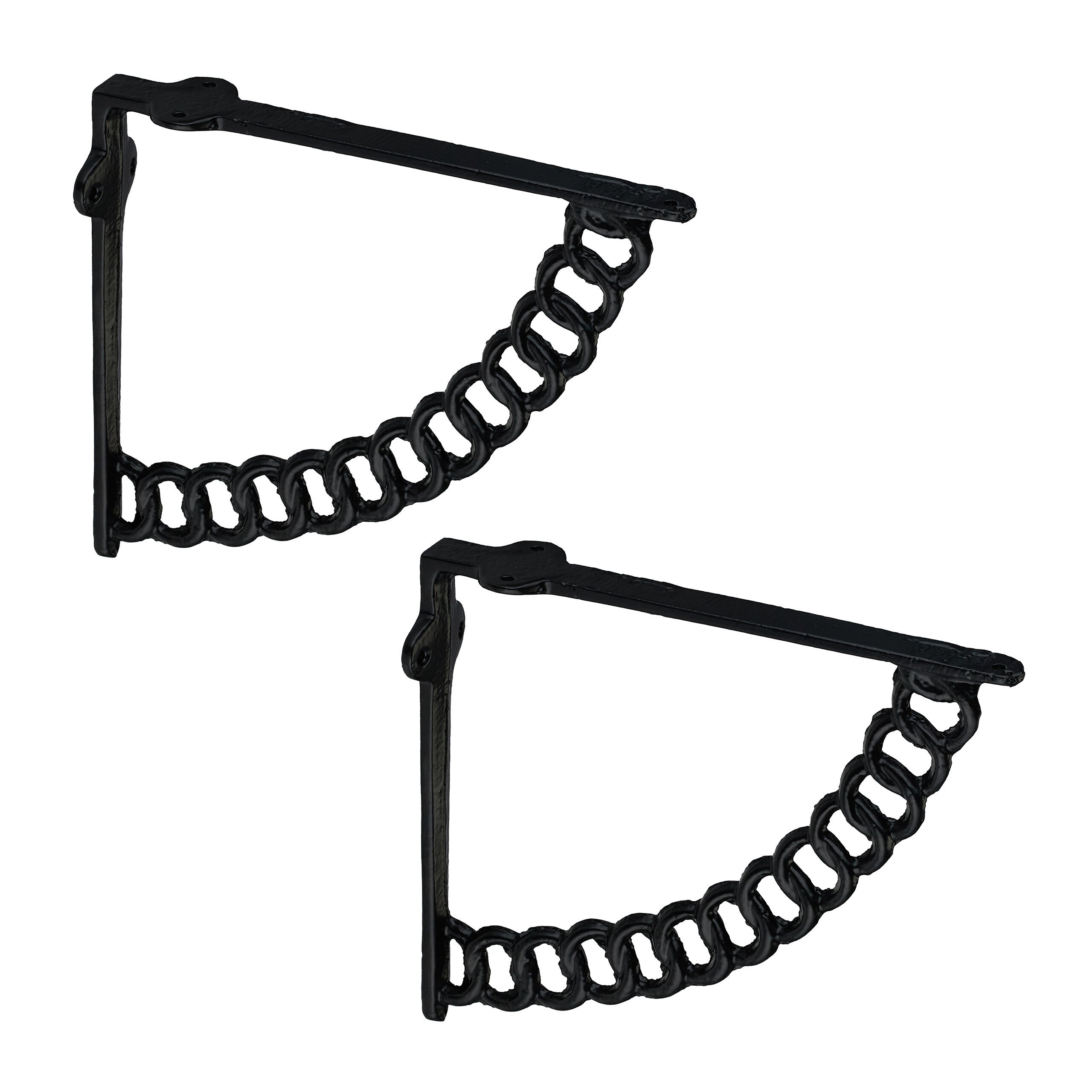 Staffe Per Mensola SOSSAI Design - 180x180mm, Alluminio Nero Opaco, Per Scaffali A Parete, 2 Pezzi