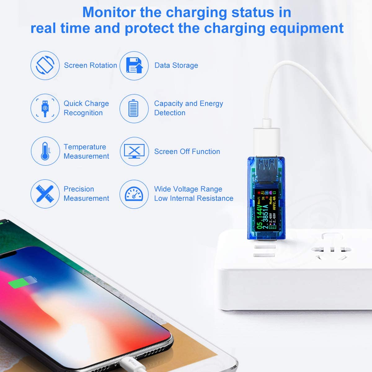 Testeur USB 3.0 Multimètre 3,7-30 V 0-4 A Testeur de courant et de tension numérique USB Voltmètre Ampèremètre Capacité Alimentation Chargeur Détecteu - 2