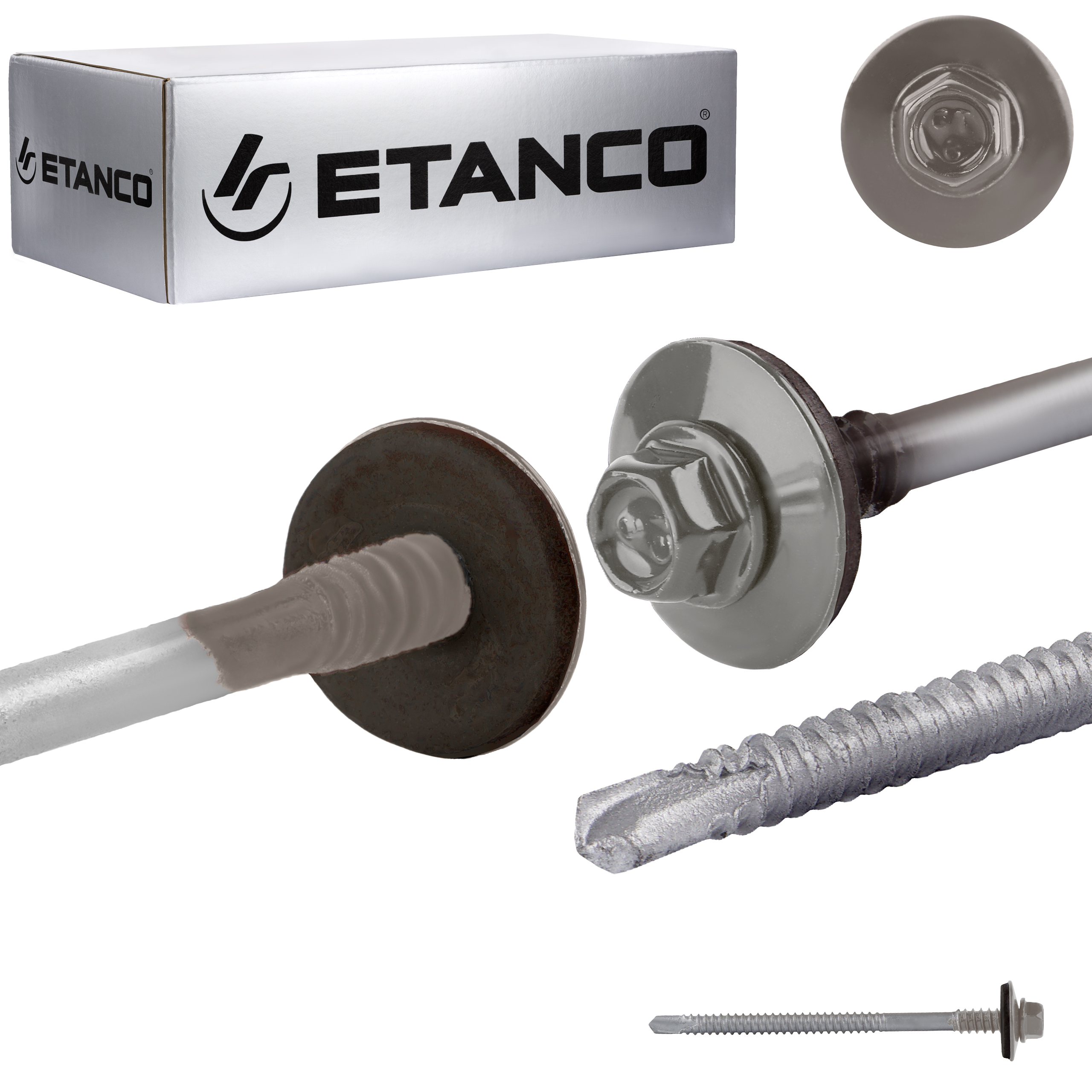 Wkręty do płyt warstwowych Etanco GTR6 SP A19 5,5/6,3x90 mm RAL 9007 100szt