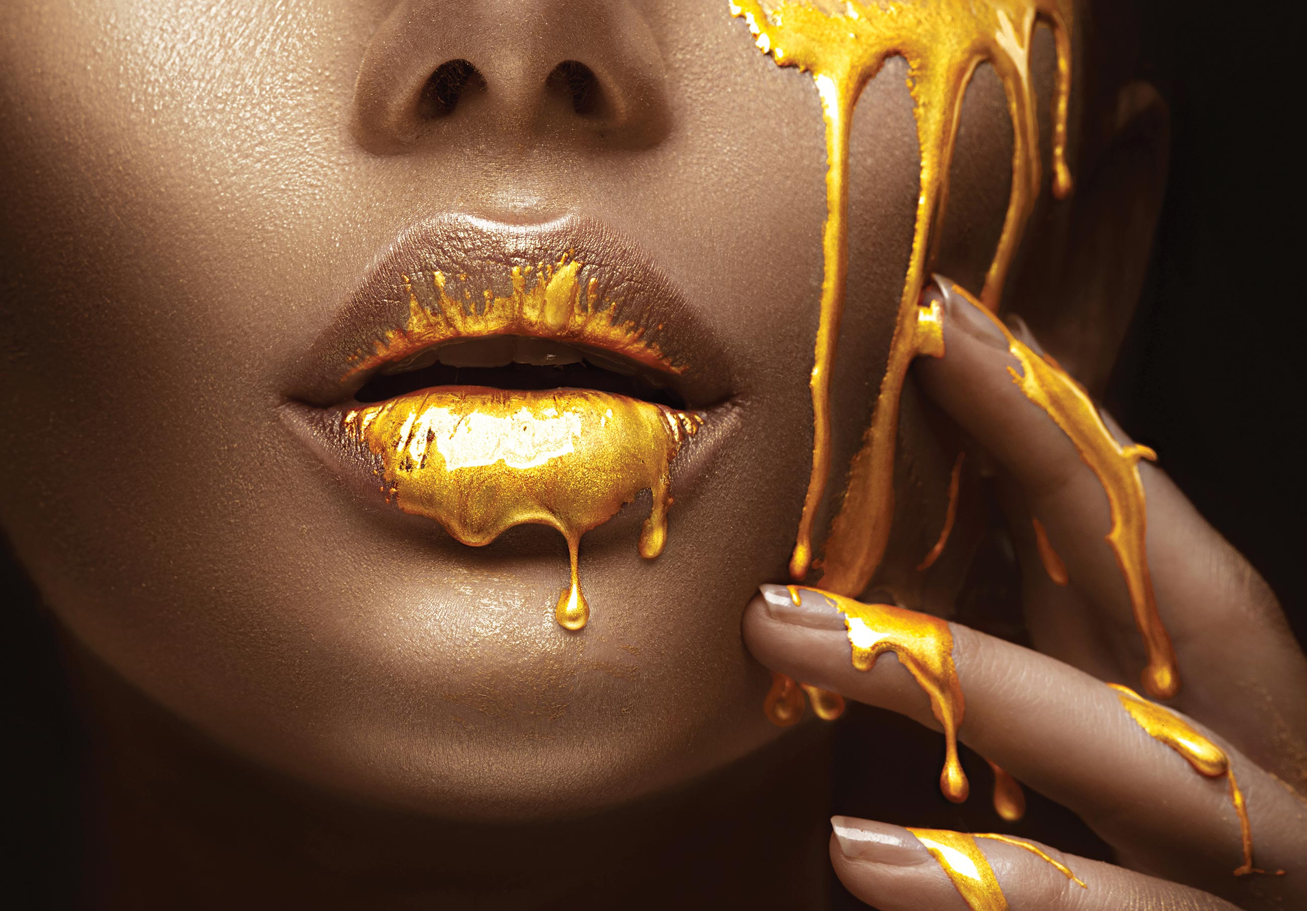 Papel pintado fotografia donna oro bocca arte nudo 416x254 cm - incluye cola - moderno salon dormitorio papel no tejido