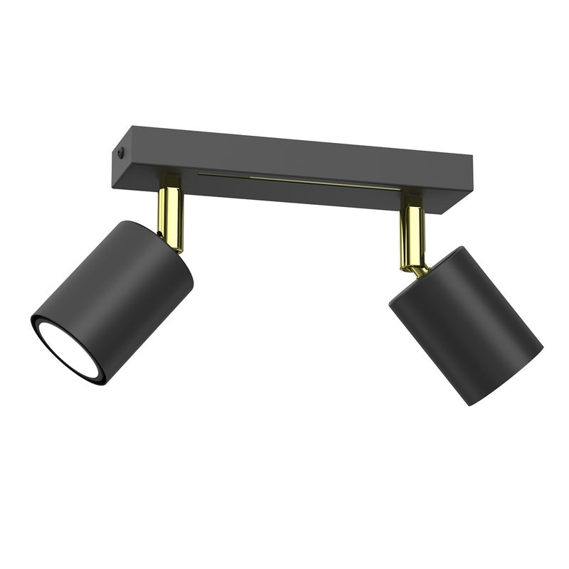 Reflektor sufitowy spot natynkowy Striper listwa czarny mat-złoty połysk 2xGU10x8W wym: 14,5 x 20 x 5,5 cm metal Luminex