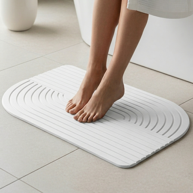Alfombrilla de Baño Diatomita 39x60 cm – Secado Rápido, Antideslizante y Antibacteriana – Piedra Diatomita