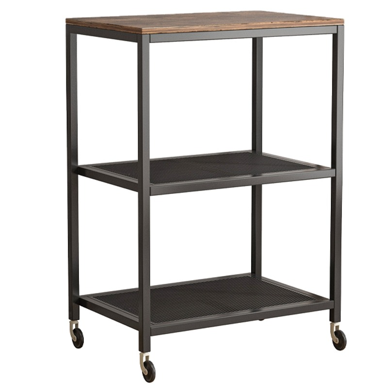 Stolik kawowy prostokątny wózek szafka na kółkach rustykalny 60x40x76 loft