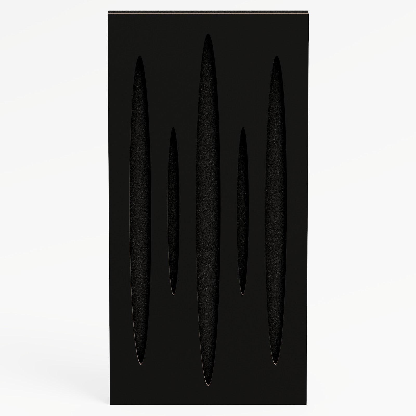 Lot de 4 Panneaux acoustiques étroits insonorisants PULSAR 50x25x5 cm -0,5 m² surf.totale -MDF perforé laminé et mousse acoustique -Noir - 2
