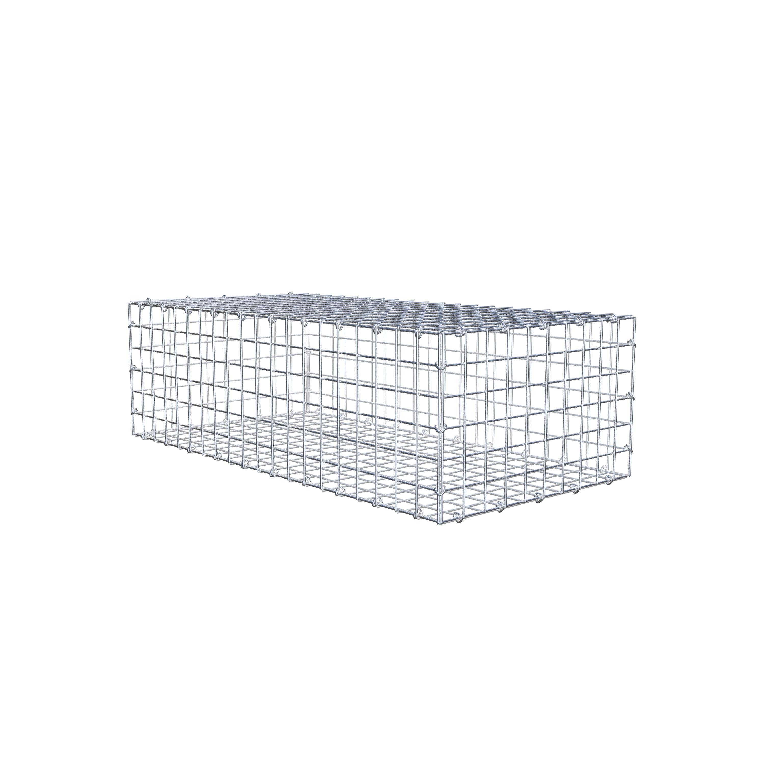 Gavión de acero galvanizado 100x30x50cm (LxAxP), malla 5 x 5cm, Anillo en C, jaula metálica para muro o jardín - 3