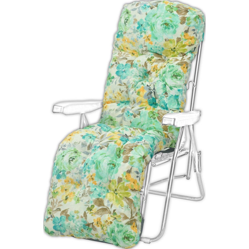 Poduszka ogrodowa na leżak z podnóżkiem AMPO beżowy brązowy niebieski 1 szt.