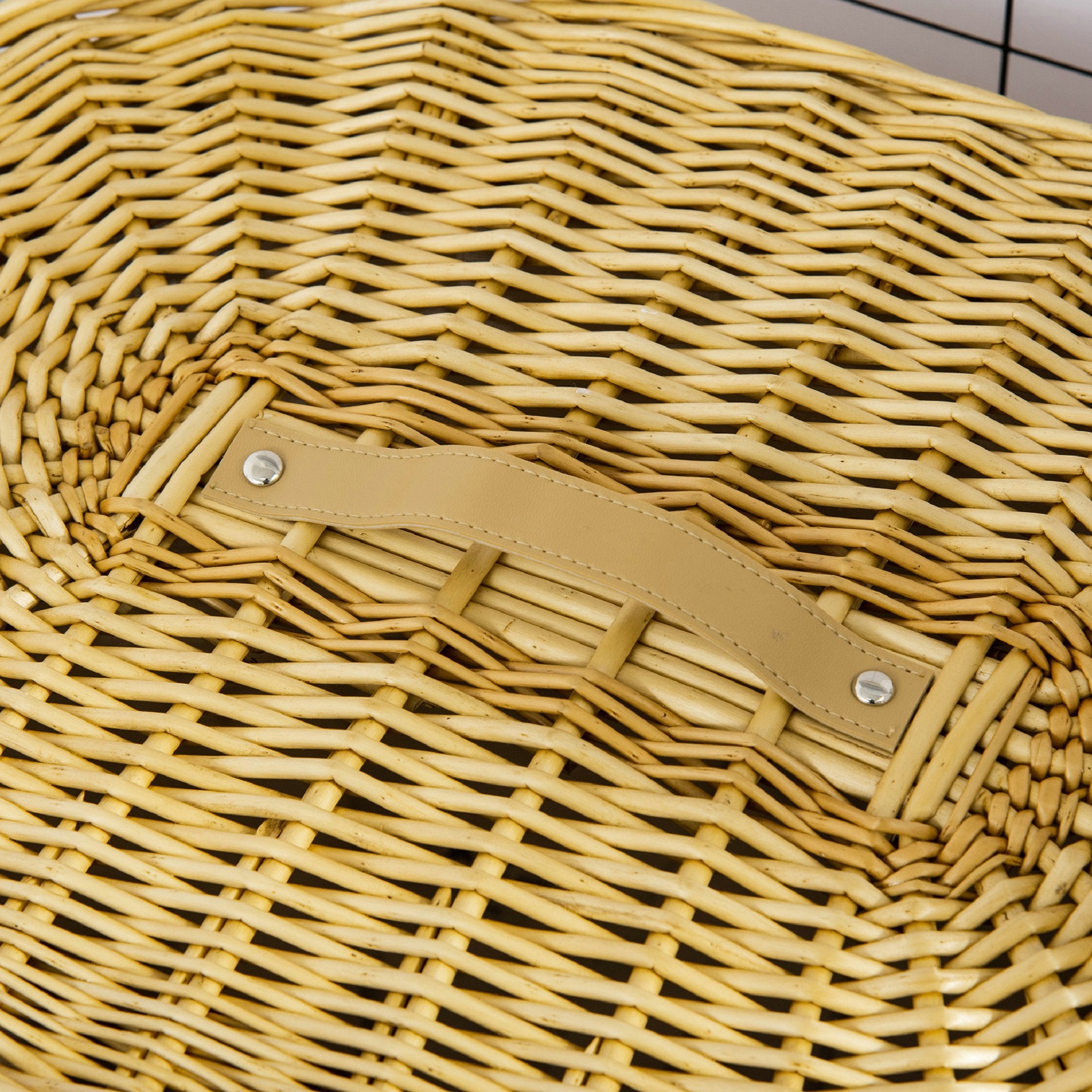 Panier à linge HOMCOM en osier avec couvercle, 100 L, 51 x 38 x 57 cm, boîte à linge naturelle pour chambre et salle de bain - 2