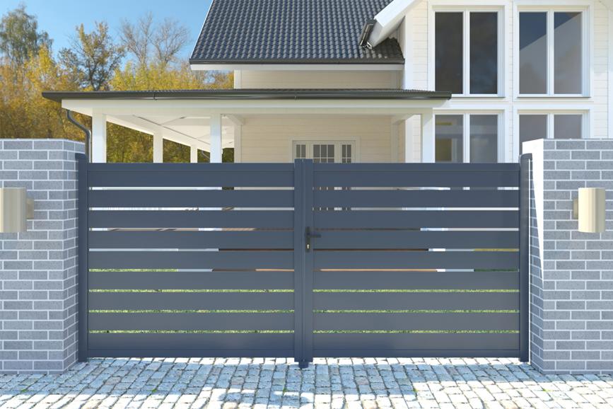 Portail battant 3m VOGEL H.120cm aluminium gris - 4