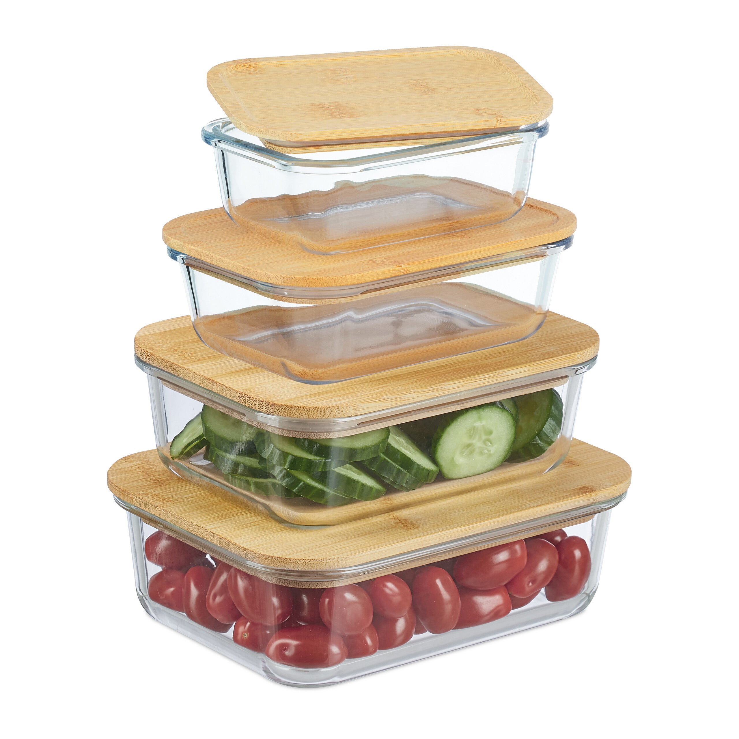 Tontarelli Set 3 Contenitori Frigo Rettangolari Con Coperchio – Capacità 3L, 1,88L, 0,93L – Colore Oceano - 3