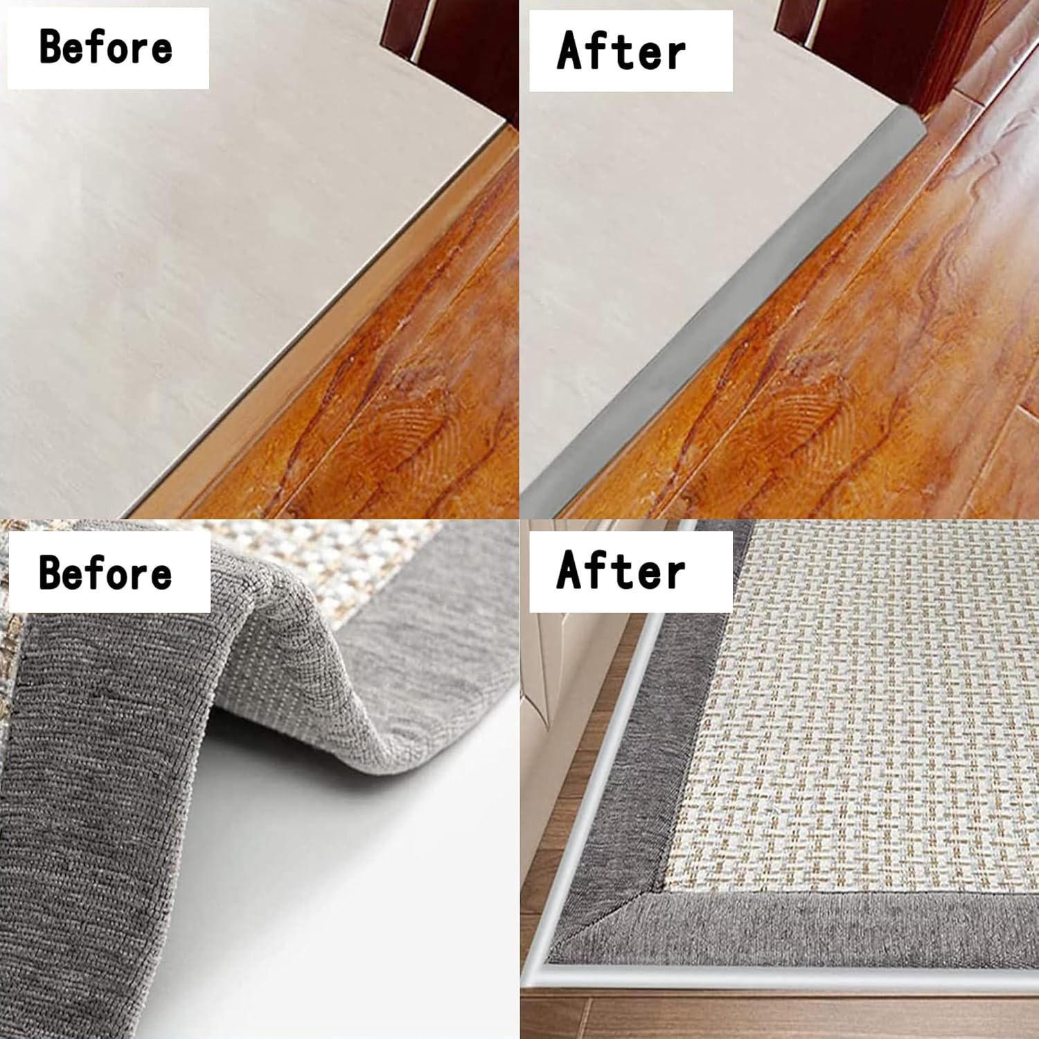 Barre de Seuil Adhésive PVC, 1M, Rattrapage Niveau, Réglage Hauteur de Seuil, Rampe de Porte - 4