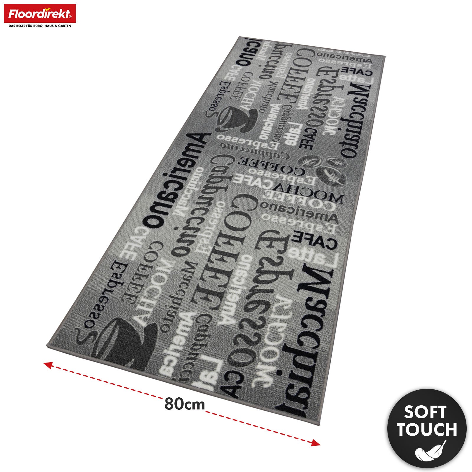 Tappeto su misura Coffee Grigio 80 x 150 cm - 3