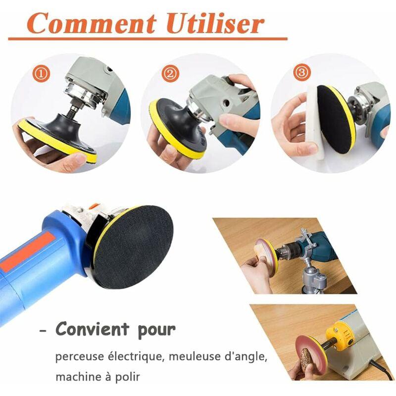 Set di 2 dischi abrasivi in velcro da 25 mm con anello filettato M14, lucidanti adatti per trapano e smerigliatrice angolare. - 4