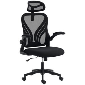 Sedia Ufficio Ergonomica HOMCOM In Rete – Schienale Alto, Poggiatesta Regolabile, Bracci Ribaltabili, Supporto Lombare, Portata 120kg - 3