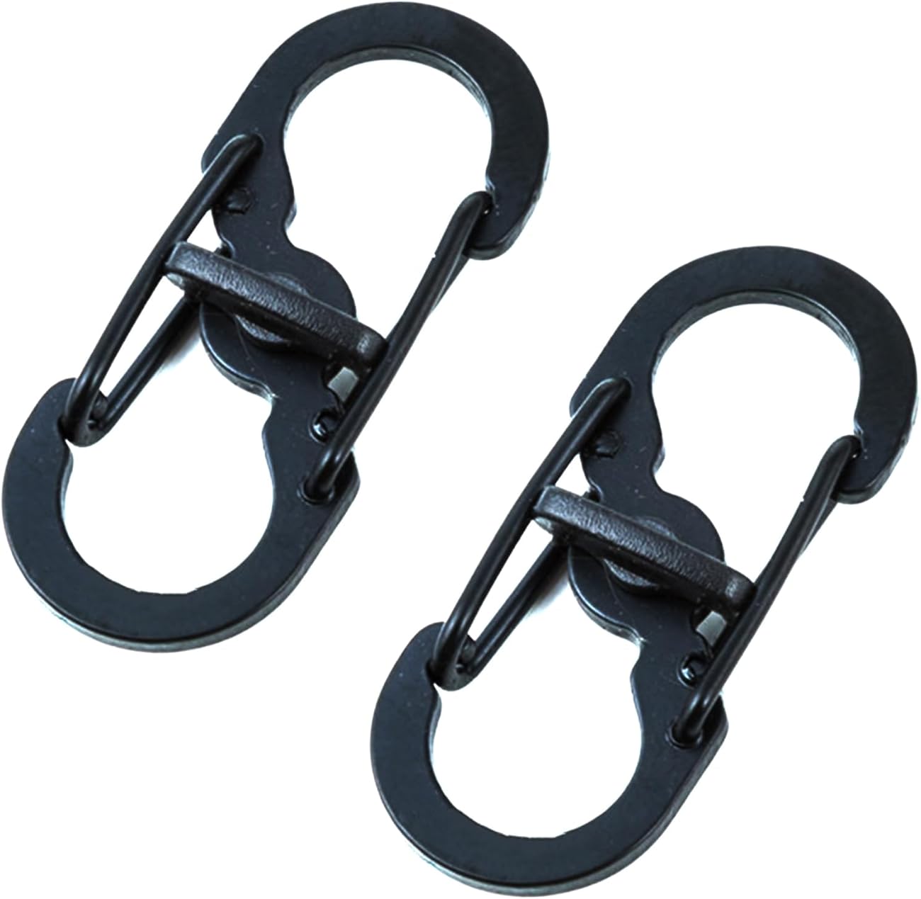 Pezzi Mini moschettone portachiavi a doppio anello in acciaio