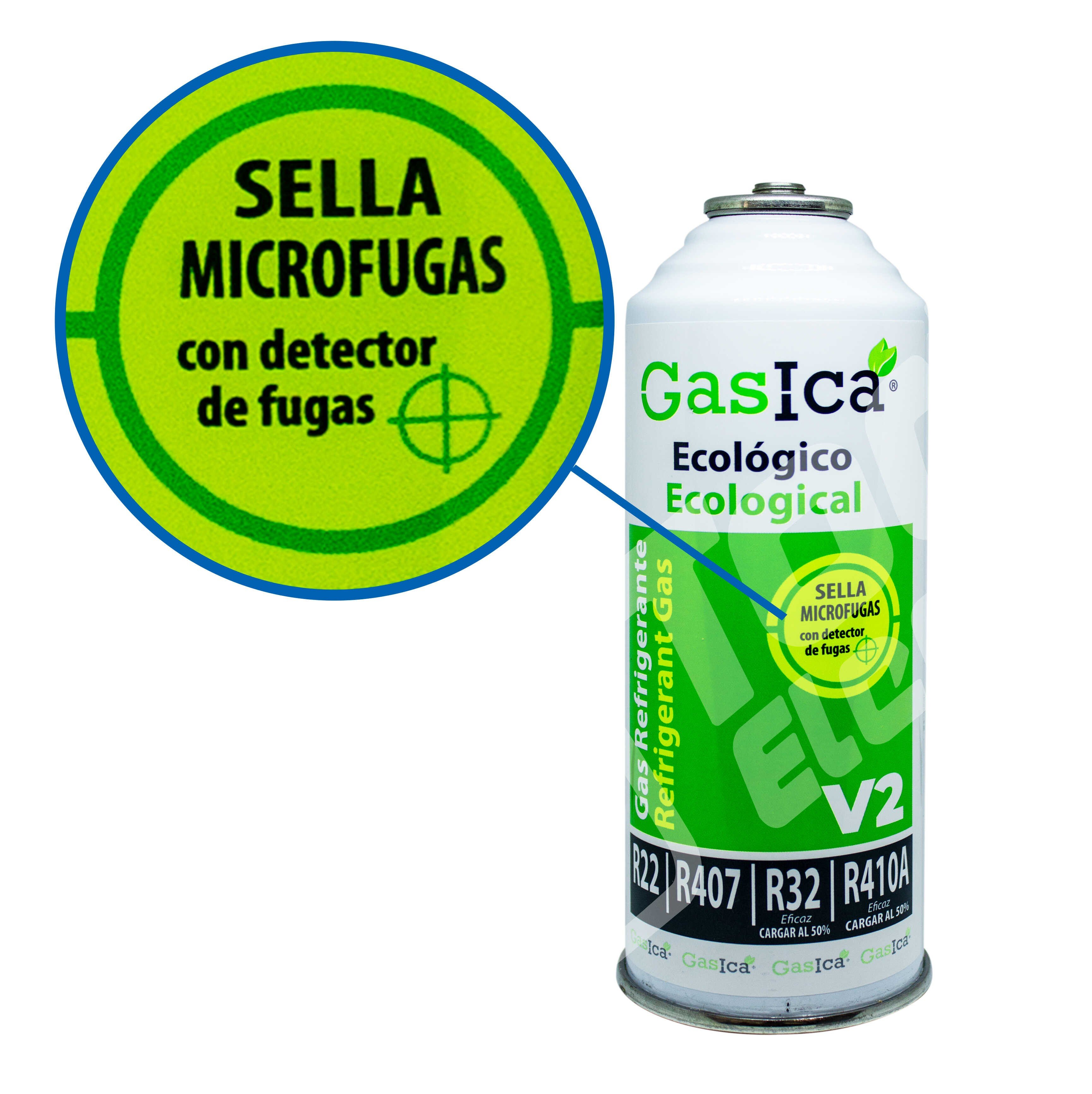 Pack 4 Botellas Gas refrigerante orgánico GASICA V2 sustituto R22/R407/R290 y R410A 226gr + Llave de servicio - 5