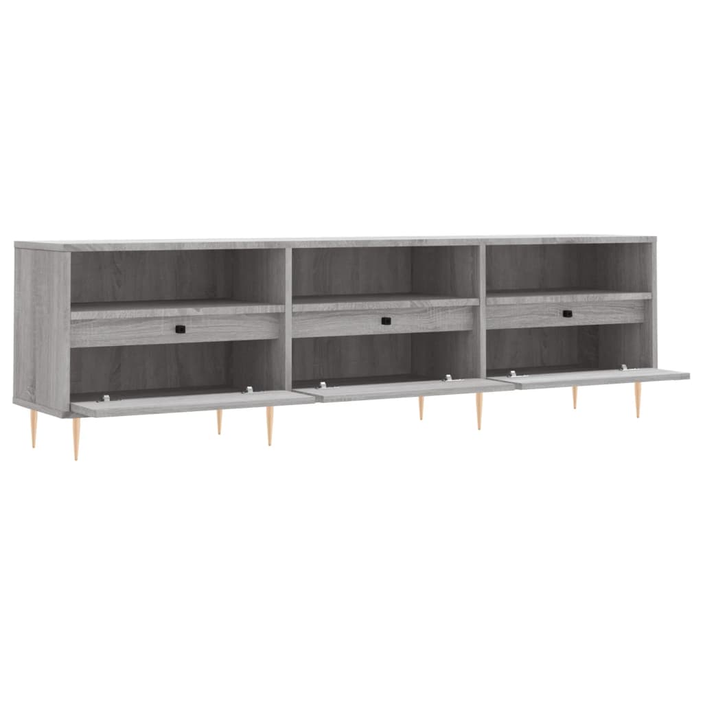 Meuble TV sonoma gris 150x30x44,5 bois d'ingénierie - 6