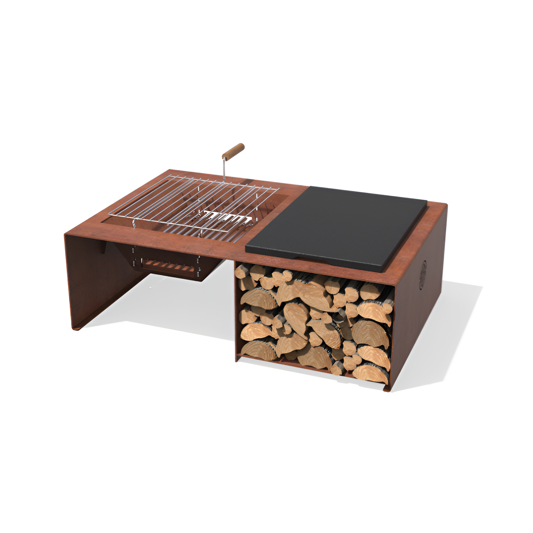 Brasero/ firepit module con parrillas acero corten 4mm