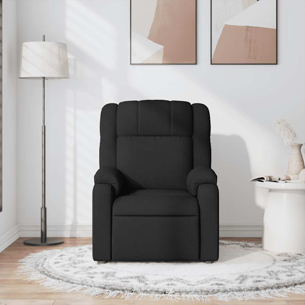 Fauteuil de massage inclinable en tissu noir - 3