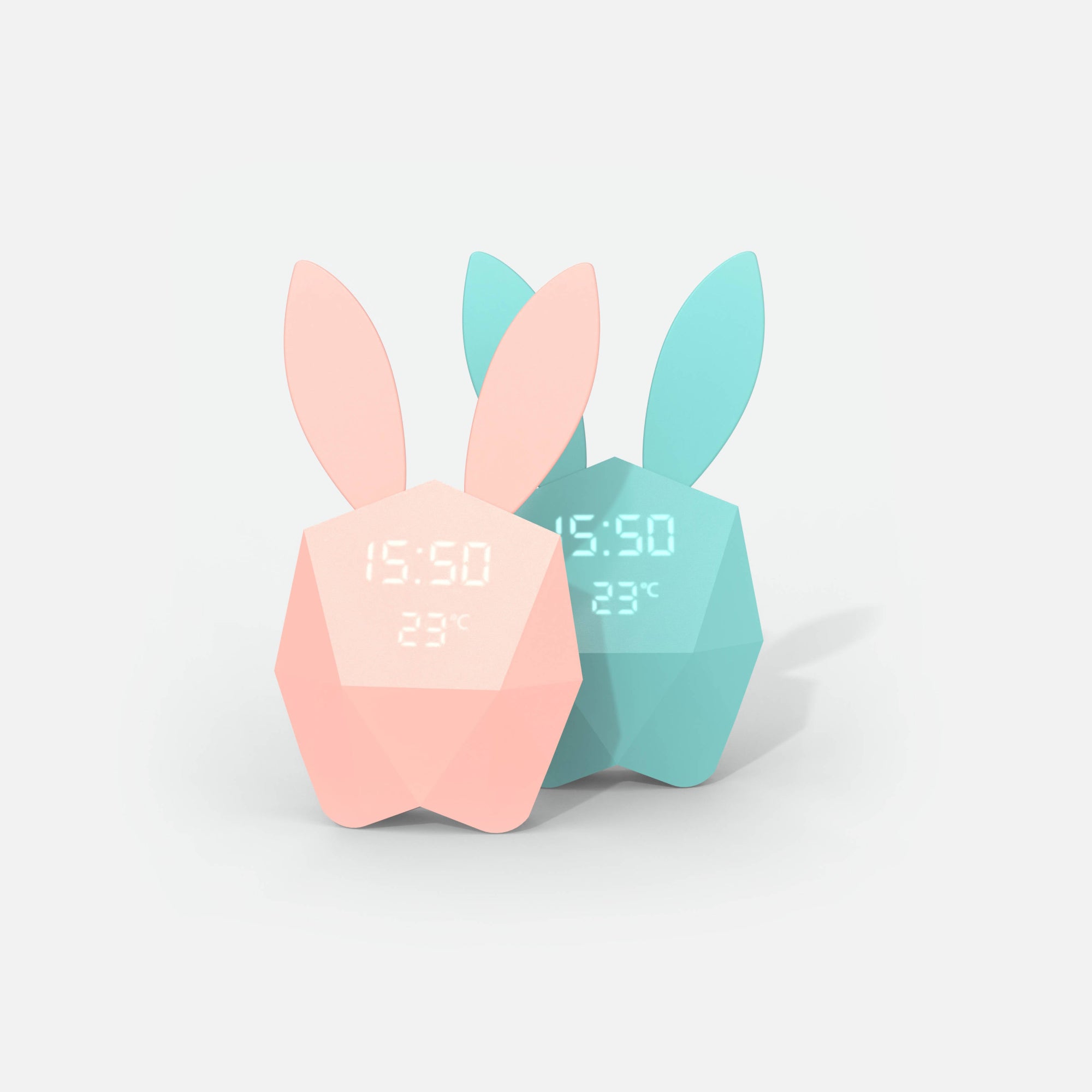 Réveil Lapin Intelligent Cutie Clock Mob | Bleu Pastel – Détecteur de Son et Mouvement | Design et innovant | Veilleus | Nomade