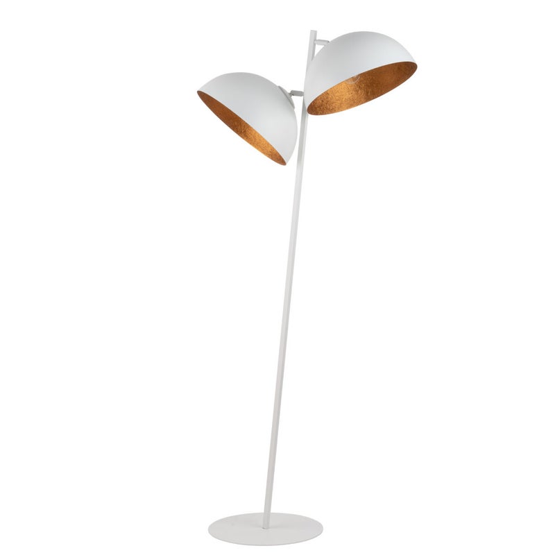 Lampa podłogowa stojąca Sfera biało-miedziana 2xE27x15W wym: 156 x 60 x 35 cm metal SIGMA