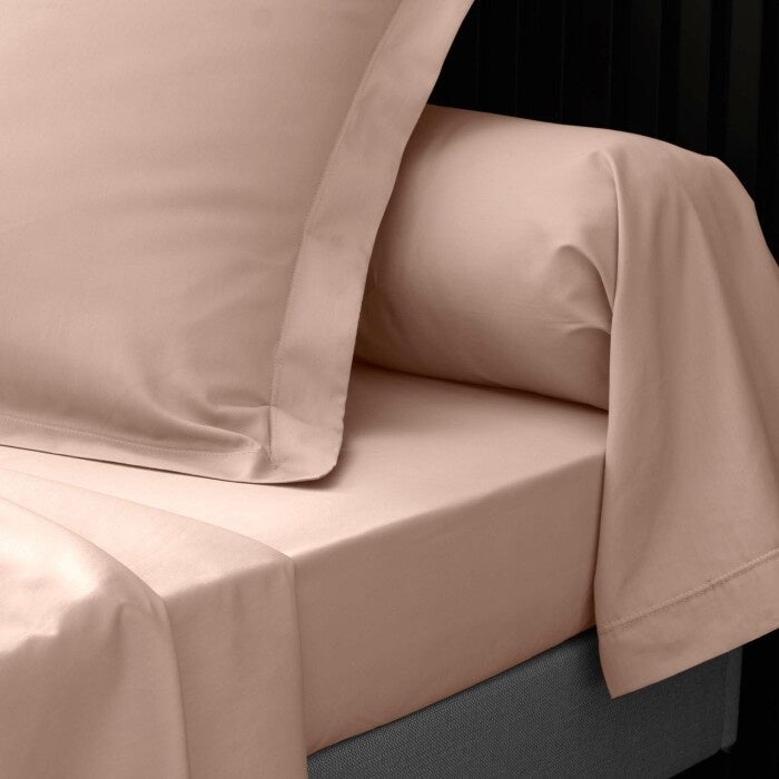 Drap plat 2 personnes 240 x 300 cm – Percale de coton 78 fils – Coloris Nude - 2