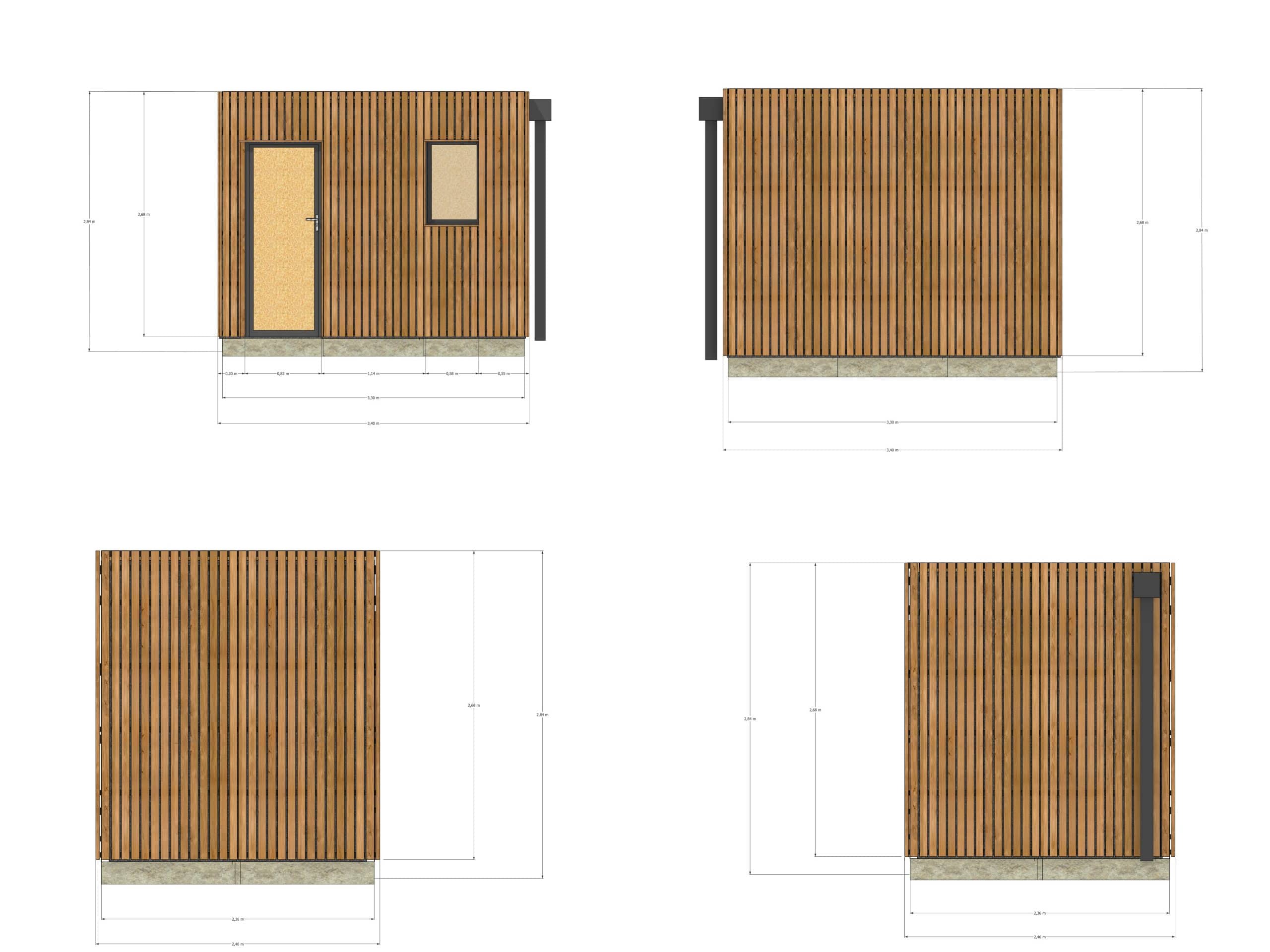 Studio de jardin locatif en bois 3,3 x 2,4 x 2,7 m - 4