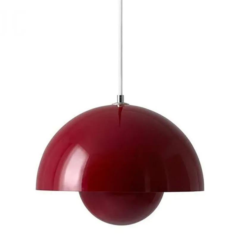 Żyrandol, nowoczesna lampa wisząca, lampa sufitowa wisząca z żarówką, oprawy oświetleniowe do dekoracji wnętrz, ciepłe światło, 23 cm (czerwony)