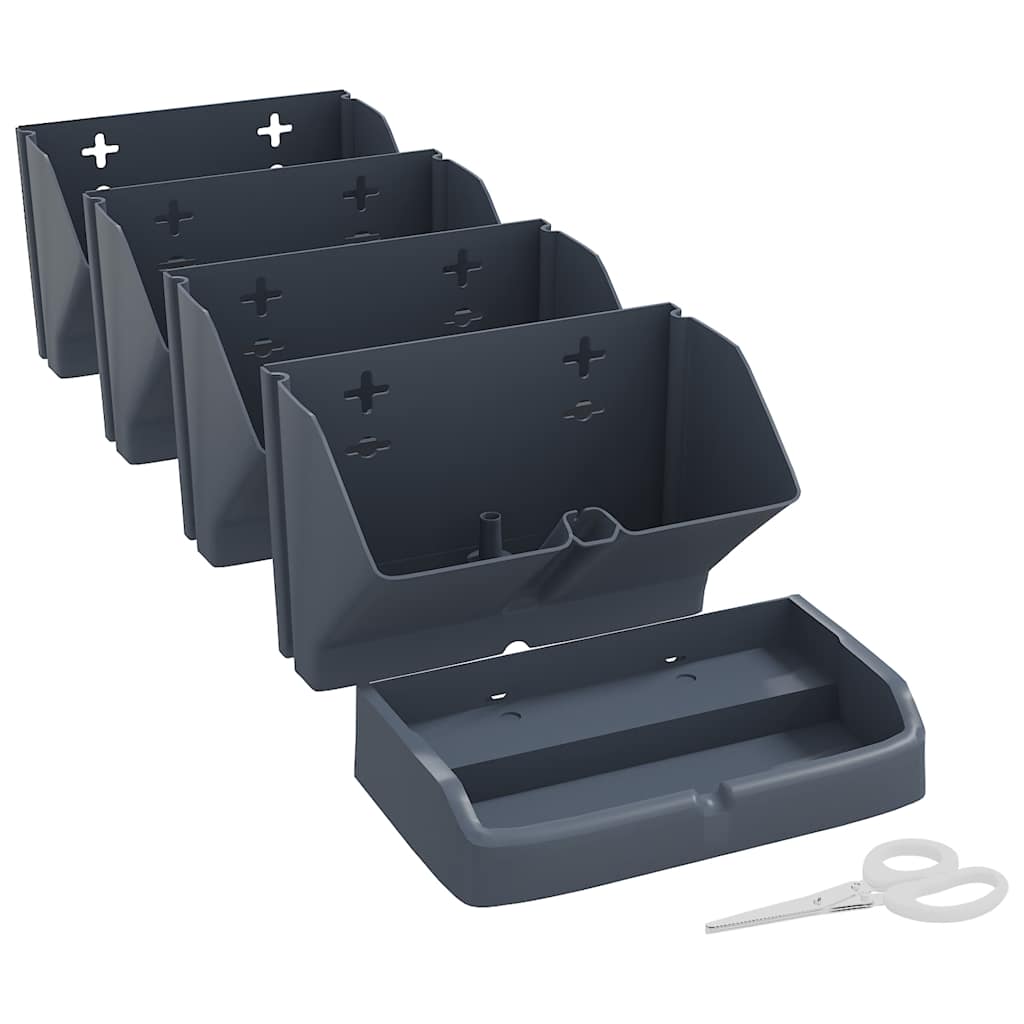 vidaXL Ensemble de jardinières verticales 4 pcs Anthracite PP - 6
