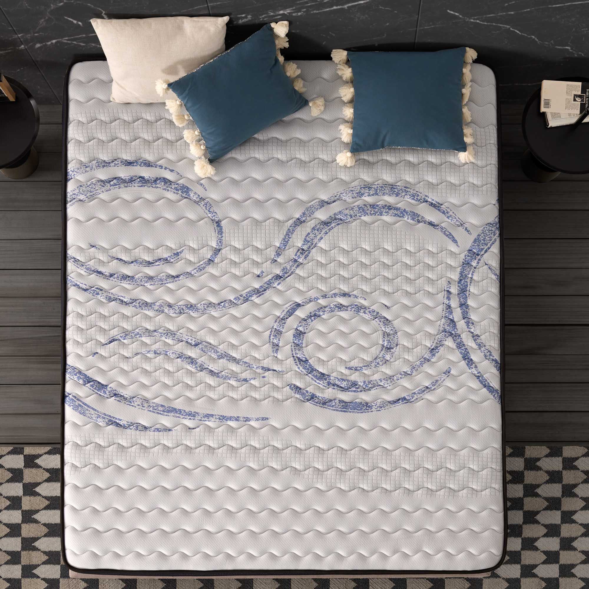 Materasso Perfectsleep 90x190 cm - Schiuma viscoelastica HR - Blue Latex - Spessore 14 cm - 7 Zone - Traspirante - Ipoallergenico - 6